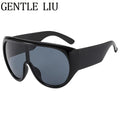 Women Sunglasses Y2K Oversized Shield Mask Sunglasses Women Futuristic Visor One-Piece Steampunk Big Frame Goggles Punk Shades Windproof Eyewear