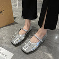 High Quality 2025 Women Flats Shoes Women Loafers Platform Slippers Shiny Women's Casual Shoes Ballet Shoes Bling Mules Shoe