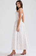 Floral Print Sling Long Dress Women 2026 Summer Slim Sleeveless Backless Maxi Dresses Female Holiday Beach Party Gown Vestidos