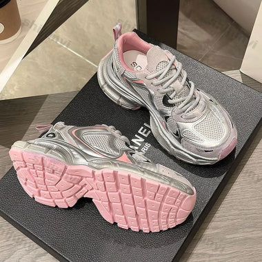 2026 New Women's Chunky Sneakers Breathable Height Increasing Platform Vulcanized Casual Non-slip Sports Shoes