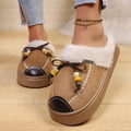 New Fashion Fluffy Platform Slippers for Women 2026 Winter Plush Warm Cotton Shoes Woman Comfort Non Slip Unisex Home Slippers