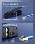 Boots RJ45 Strain Relief Cat6 Shielded RJ45 Pass Through Connectors with Strain Relief Boots Cat6 Ethernet Modular Plug Network Cable, Supports 10Gbps