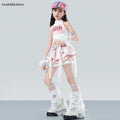 Hip Hop Girls Crop Top ‌princess Layered Skirt‌ Kids K-pop Streetwear Street Dance Costume Children Jazz Girl Group Clothes Sets