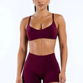 HISTELLO Impact Sports Bra Women Open Back Fitness Top Removable Pads Gym Moisture Wicking Workout Wear Running Pilates Yoga Bra