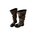 Women Thick Soled Knight Boots with Belt Buckle Decoration Short Boots Outdoor Wide Leg Women Boots Thick Heel Fashionable