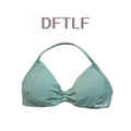DFTLF Sports Strappy Bra Women Halter Thin Strap Seamless High Support Breathable Soft Push Up Yoga Pilates Gym Workout Fitness