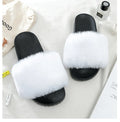 Women Slippers Faux Rex Rabbit Fur Slippers Slides For Women Luxury Designer Sandals On Summer Furry Slippers Flip Flops Shoes Plus Size Shoes