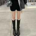 Women Boots Knee-length Detachable Double-wear Punk Leather Women Platform Boots Motorcycle Thigh-high Boots Fashion Women