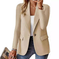 Women's Business Blazer Long Sweater Cardigan Lapel Long Sleeve Solid Button Casual Elegant Jacket Coat Trendy Loose Outwear
