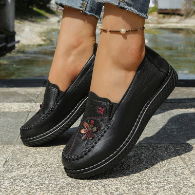 Women Shoes Ultra-Light Polyurethane Sole Artificial Leather Shoes Woman 2026 Summer Ladies' Single Shoes