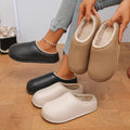 Eva Waterproof Winter Cotton Slippers Women Comfortable Non Slip Soft Sole Home Plush Slippers Flat Heel Warm Mule Slides 41