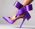 Pure White Lace Butterfly Knot Patterned Thin Heeled Pumps Pointy Toe High Heel Women's Shoes Celebrity Ladies Stilettos Party