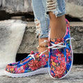 Women's Shoes, Casual Sports Shoes for Ladies, Fashionable Canvas Printed Low-Top Lace-Up, One-Step Lazy Shoes