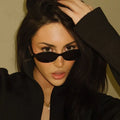 Fashion Small Frame Elliptical Sunglasses Women Colorful Lens Cat Eye Glasses Simple Design Sun Glasses UV400