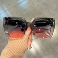 New Gradient Fashion Sunglasses Large Square Rectangle Frame Anti-Reflective Lens Sport Eyewear Summer Beach Party Accessory