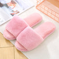 2026 Winter Women Winter House Furry Slippers Non-Slip Casual Indoor Flats Floor Shoes Ladies Flip Flops Warm Shoes Solid Colors