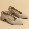 Square heel casual shoes for women, flying woven single shoes