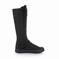 New Fashion Women's Canvas Boots Lace Zipper Knee High Boot Flat Shoes Casual High Help Punk Shoes Girls