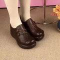 Thick Soled Round Toe Single Shoes for Autumn 2023 Casual and Anti Slip Women's Shoes with A Design Feel of Vulcanized Shoes