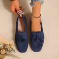 Woman's Flat Shoes Large Size 2026 New Fashion Square Toe Comfortable Soft Ballet Flats Simple Versatile Casual Slip on Shoes