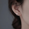 2 Pc/1 pairs Stainless Steel Piercing Screw Ball Star Ear Bone Rotating Line Wave Mini Studs Women Unusual Earrings Jewelry Gift