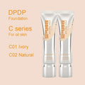 30ml DPDP Long-wear Liquid Foundation with F4 Dual-ended Makeup Brush Set - Base Cosmetic Applicator for Long Lasting Coverage