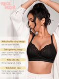 PEACE IN LOVE Floral Lace Women Bra Side Gathering Wireless Push Up Bra Non-padded Comfortable Lingerie