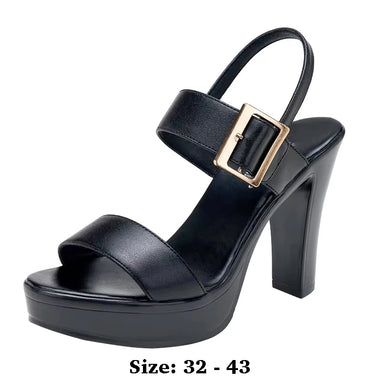 Women sandals summer high quality summer leather sandals for women 10cm high heel new 2026 size 32 33 34 open toe elegant fashion shoe black white