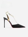 2026 New Pointed Stiletto High Heels Shallow Mouth Banquet Fashion Baotou Back Buckle Sandals