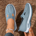 Women Breathable Mesh Flat Mules Lightweight Slip On Walking Shoes Comfort Versatile Daily Outdoor Travel Casual Mother Footwear