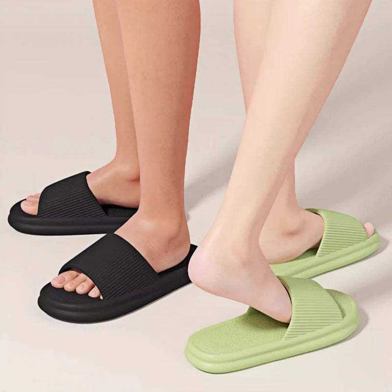 Women Soft Concise EVA Slippers Summer Men Cool Home Slides Couples Beach Lovely Sandals Adults Indoor Bathroom Non-slip Shoes