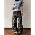 YIBASHU Women Camouflage Gothic Y2k Gyaru Baggy Jeans Oversize Denim Trousers Vintage Harajuku Grunge Cargo Wide Leg Jean Pants