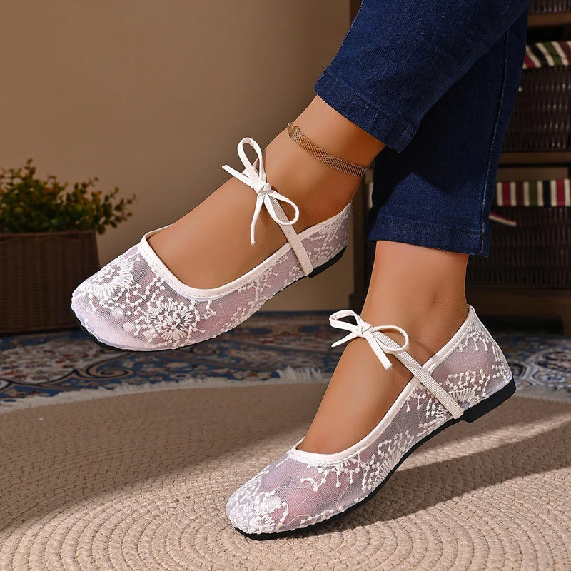 Fashionable New Round Toe Elegant Sports and Leisure Shoes for Women Summer Hot Selling Mesh Breathable Sexy Flat Shoes