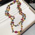 Bohemian Style Natural Shell Crystal Layered Necklace With A Light Luxury And High-end Feel Long Double-layer Seaside Accessory