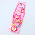 1 Set Charming Handcrafted Beaded Jewelry Set for Girls Necklace, Bracelet, Ring & Butterfly Hair Clip Perfect Princess Gift