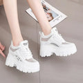 2022 NEW Classic Women Mesh Platform Sneakers Trainers White Shoes High Heels Wedges Outdoor Shoes Breathable Casual Shoes Woman