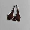 Halter Twist Contrast Yoga Bra Removable Padded Quick Dry Gym Sports Top