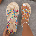 Designer Women Flat Sandals Fashionable Lightweight Sandals Beach Shoes for Women Summer New Round Head Comfortable Shoes