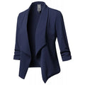 New 2025 Women's Blazer Solid Color Elegant Office Top Versatile Cardigan Coat Collar Fashion Casual Jacket for Female