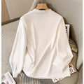 Botvotee Elegant Blouse Women V Neck Long Sleeve Beige Black Work Shirts Casual 2025 New Office Lady Fall Winter Tops
