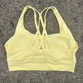 Solid Color Soft Cross Back Women Fitness Bra Tights Yoga Vest High Strength Shockproof Gym Sports Top Push Up With Chest Pad