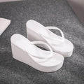 Women Slides Casual Concise EOFK New Women Flip Flops Wedges Comfort Summer Platform Slippers Outdoor Concise Beach High Heel 9cm Casual Slides