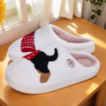 Xmas Dachshund Plush Slippers Fuzzy Dog Slippers Comfortable Warm Slip-on House Shoes Anti Slip Soft Furry Slipper for Men Women