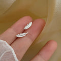 New 925 Sterling Silver Feather Earrings Personality Charm Geometric Shape Women Earrings Birthday Party Gift Exquisite Jewelry