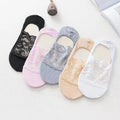 Women Slippers Non-slip New Women Socks Slippers Non-slip Breathable Cute Lace Invisible Socks Sexy Non-slip Cool Thin Socks Fashion Black Boat Socks