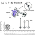 G23 ASTM F136 Titanium Tragus Stud Triangle Cubic Zirconia Flat Back Labret Earring Hypoallergenic Cartilage Piercing