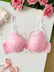 Cute Solid Lace Underwire Bra for Women Sexy Push-Up Comfortable Breathable Daily Lingerie