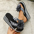 2026 New Summer Women Comfortable Sexy Leopard Flowers Soft Wedges Slippers Casual Beach Shoes New Flower Women's Sandals