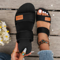 Women's Simple Style Toe-Open Sandals Breathable Skin-Friendly Comfortable Flat Bottom Slip-On Shoes Mesh Material