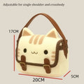 Cute Fluffy Kitten Plush Backpack Lovely Cartoon Cat Clutch Bag Adorable Soft Handbag for Women Girls Kids Daily Shopping Travel
